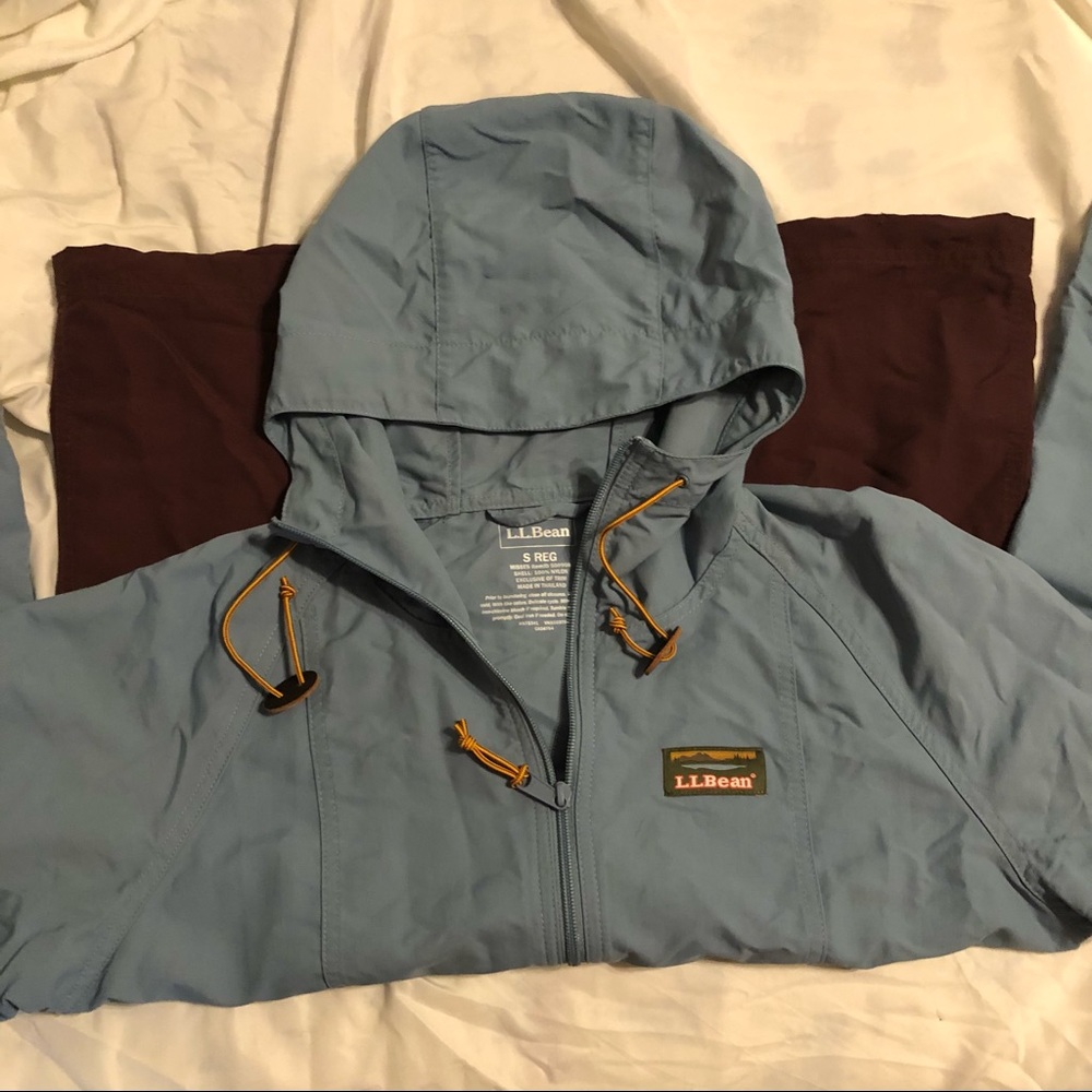 LL Bean Mountain Anorak Womens Colorblock Smokey Teal/Black Plum
